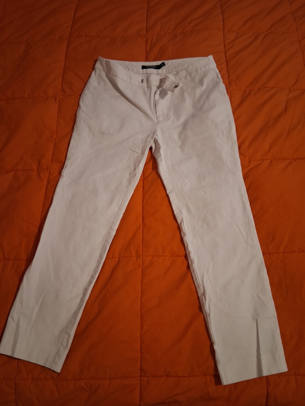 LAUREN Ralph Lauren White Slim Cloth Pants